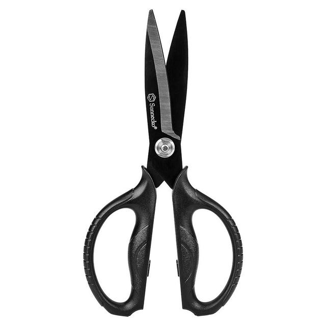 Sunnecko Heavy Duty Kitchen Scissors, Black Titanium Coated Japanese Kitchen Shears, Multipurpose 8 Inch Micro Serrated Cooking Scissors,Detachable Blades,Ergonomic Handle,Sturdy,Anti-Slip&Rustproof