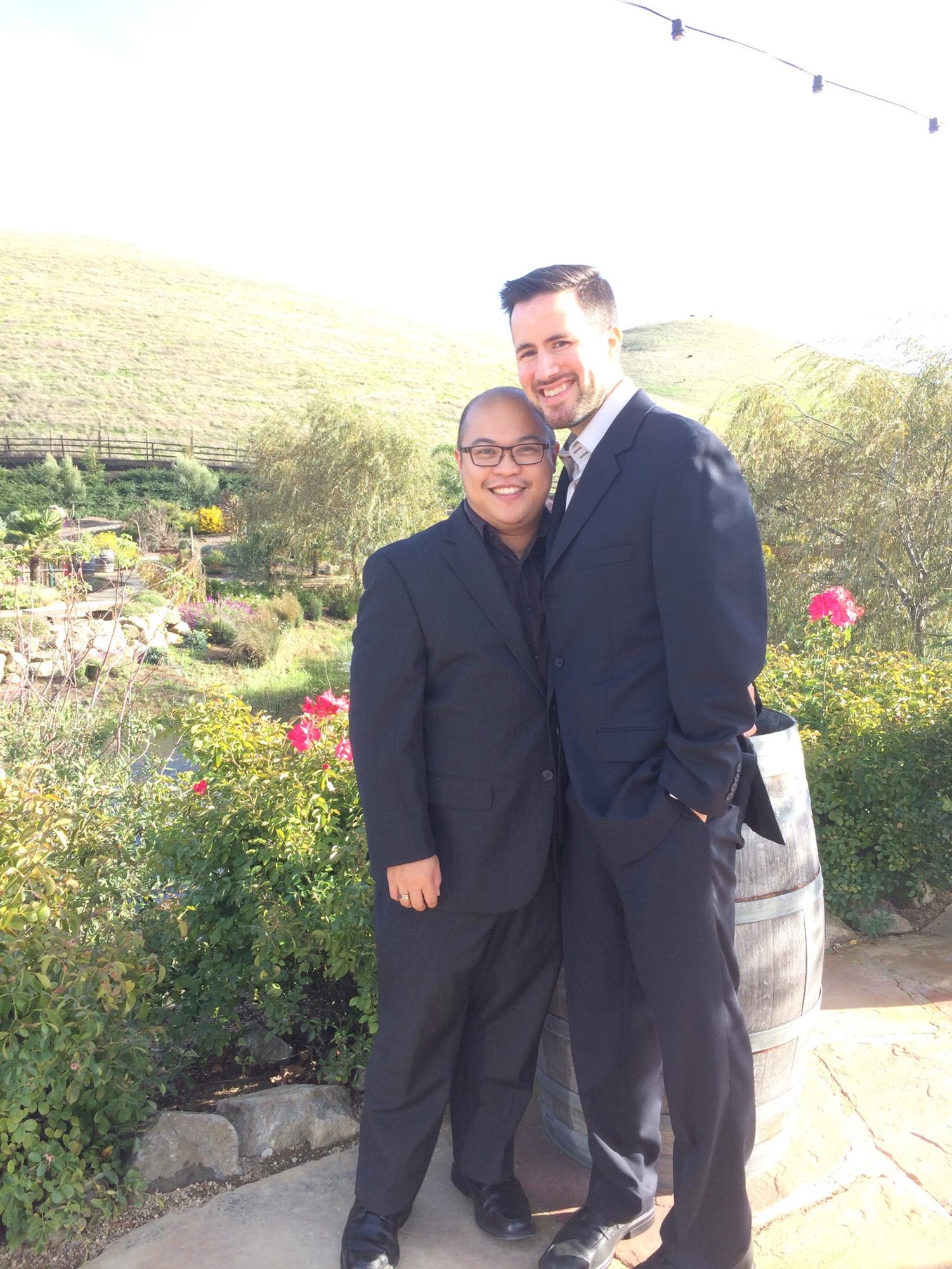 Looking dapper at David Chan and Cindy Wong's wedding (Sunol, CA).