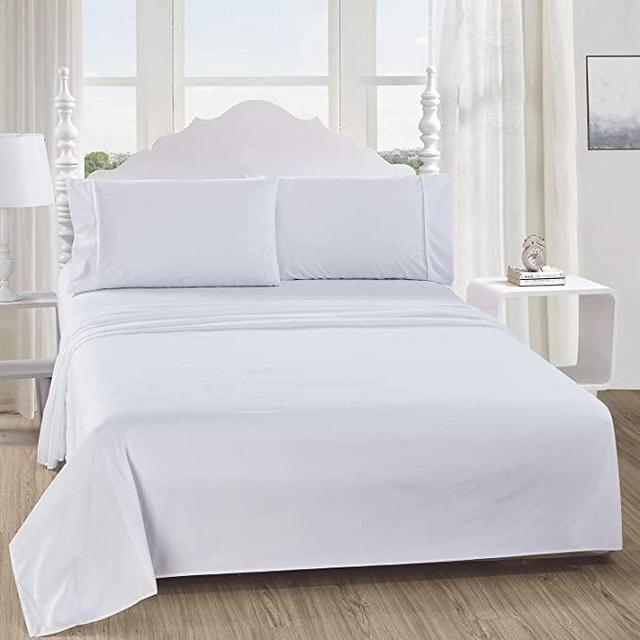 Softan Queen Bed Sheet Set - White