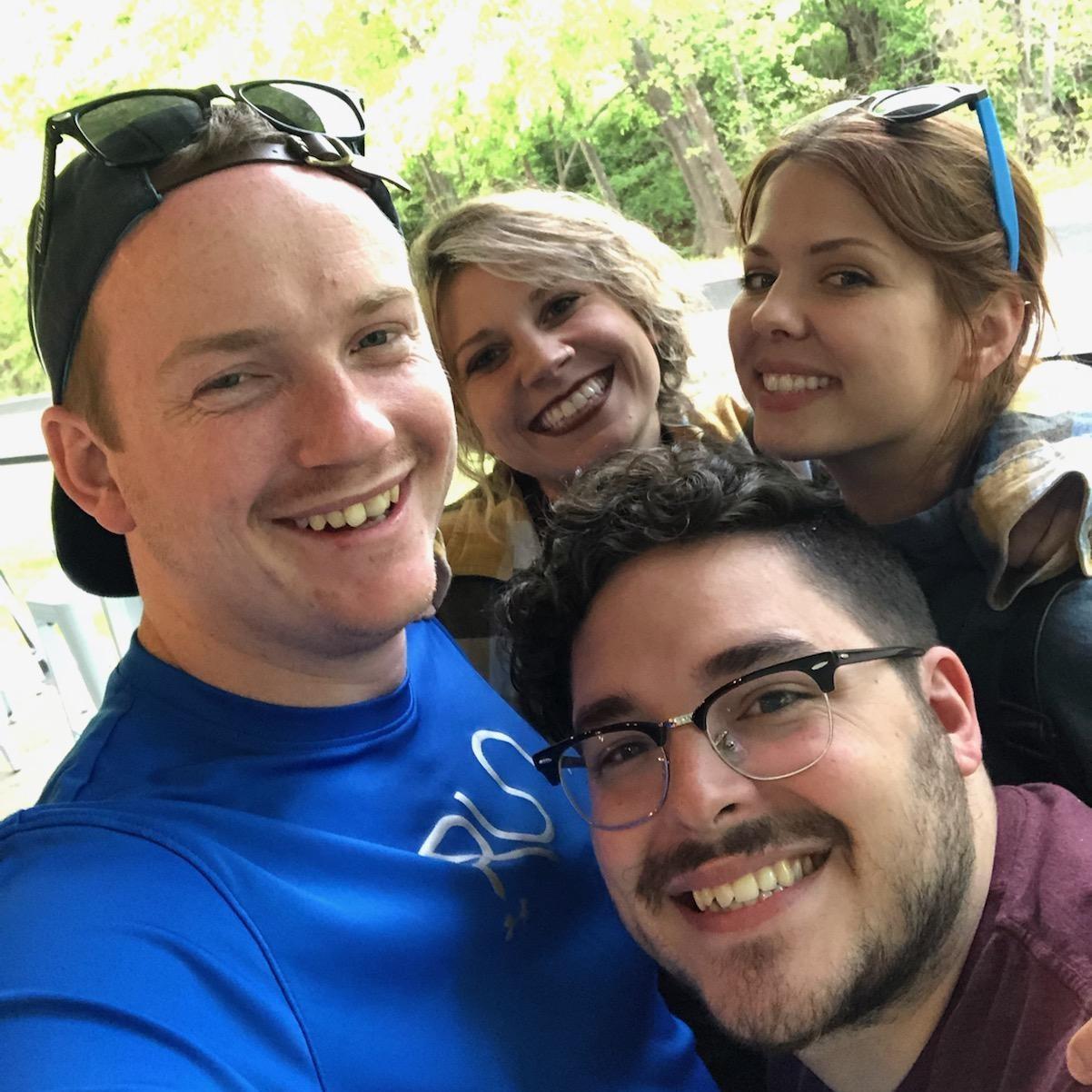 Bike ride on the Swamp Rabbit trail with the gang before we began dating.