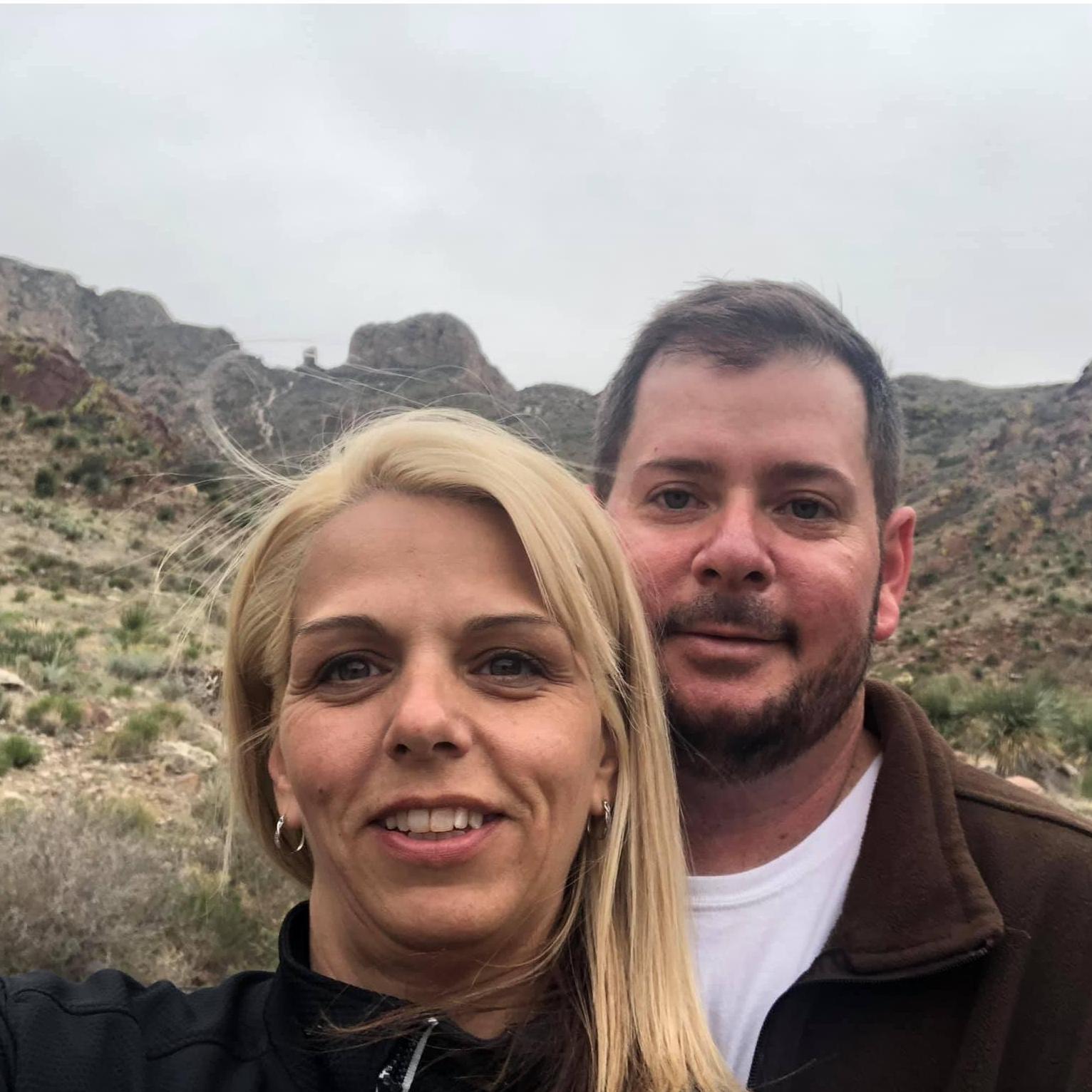 Franklin Mountain El Paso, Texas.  I knew Chris was a keeper when he bit the cactus spines from my hands.....