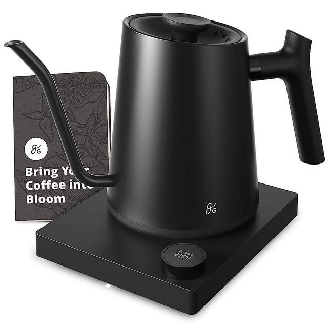 Greater Goods Gooseneck Kettle - 1200 Watt Precision Coffee Kettle Gets to Temp Quick | A Gooseneck Kettle Perfect for Pour Overs with a Counterbalanced Handle | Designed in St. Louis (Onyx Black)
