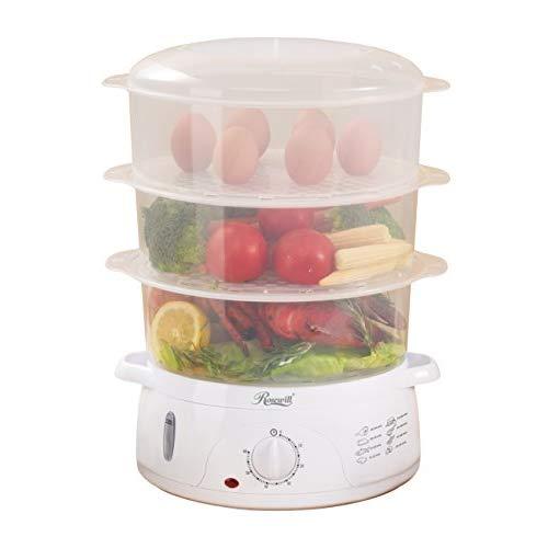 Rosewill Electric Food Steamer 9.5 Quart, Vegetable Steamer with BPA Free 3 Tier Stackable Baskets, Egg Holders, Rice Bowl, RHST-15001