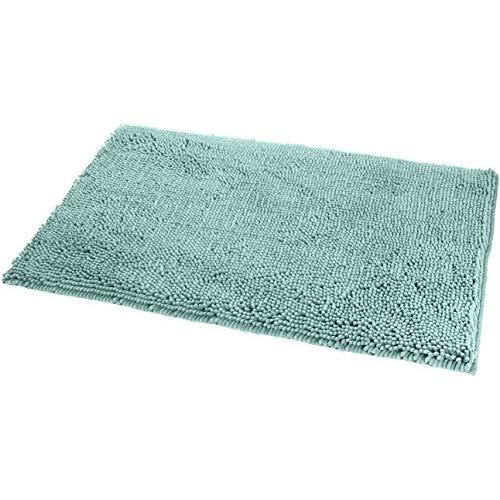 AmazonBasics Non-Slip Microfiber Shag Bathroom Rug Mat, 21" x 34", Seafoam Green