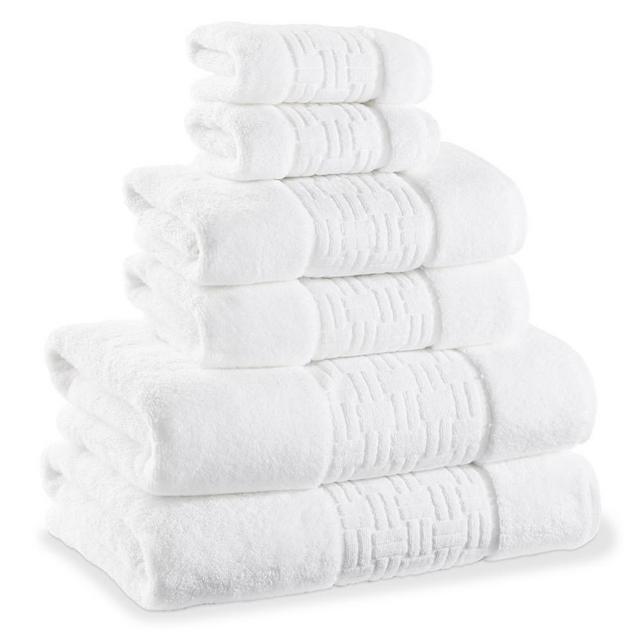 Chambers® Tencel Sculpted Border Towels, Set of 6, White