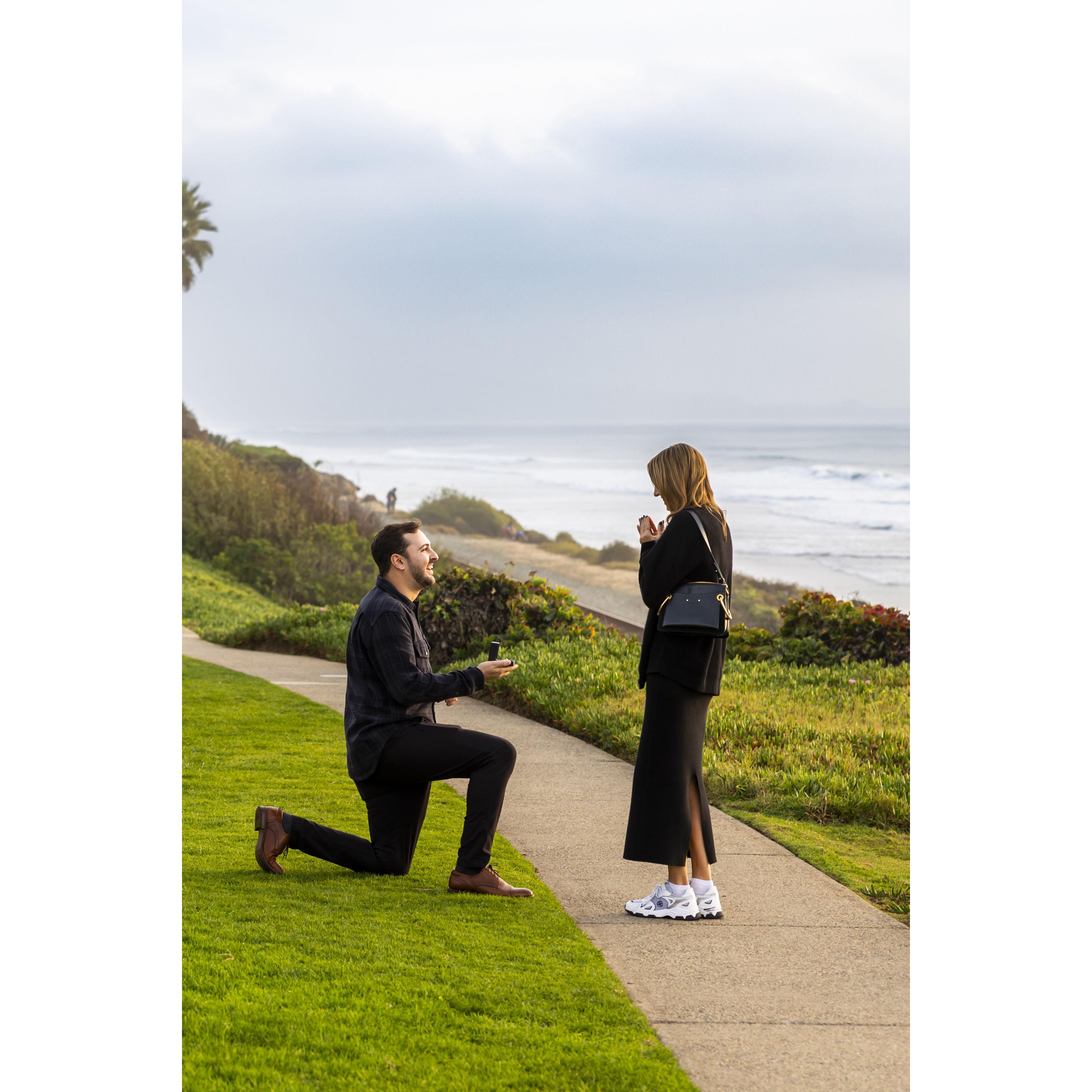 Our engagement!!! December 29th, 2023. Del Mar, CA.