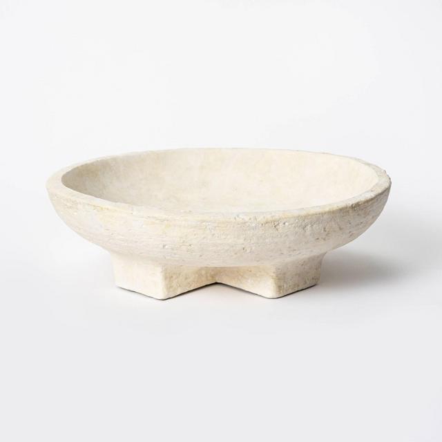 12" x 3" Decorative Terracotta Cross Base Bowl Off White - Threshold™ designed with Studio McGee