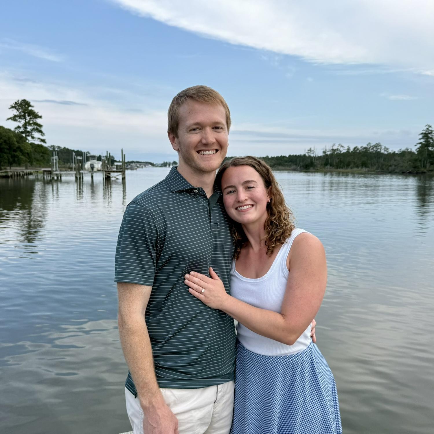Tyler proposed in his parents’ backyard in Beaufort, NC in June 2025!