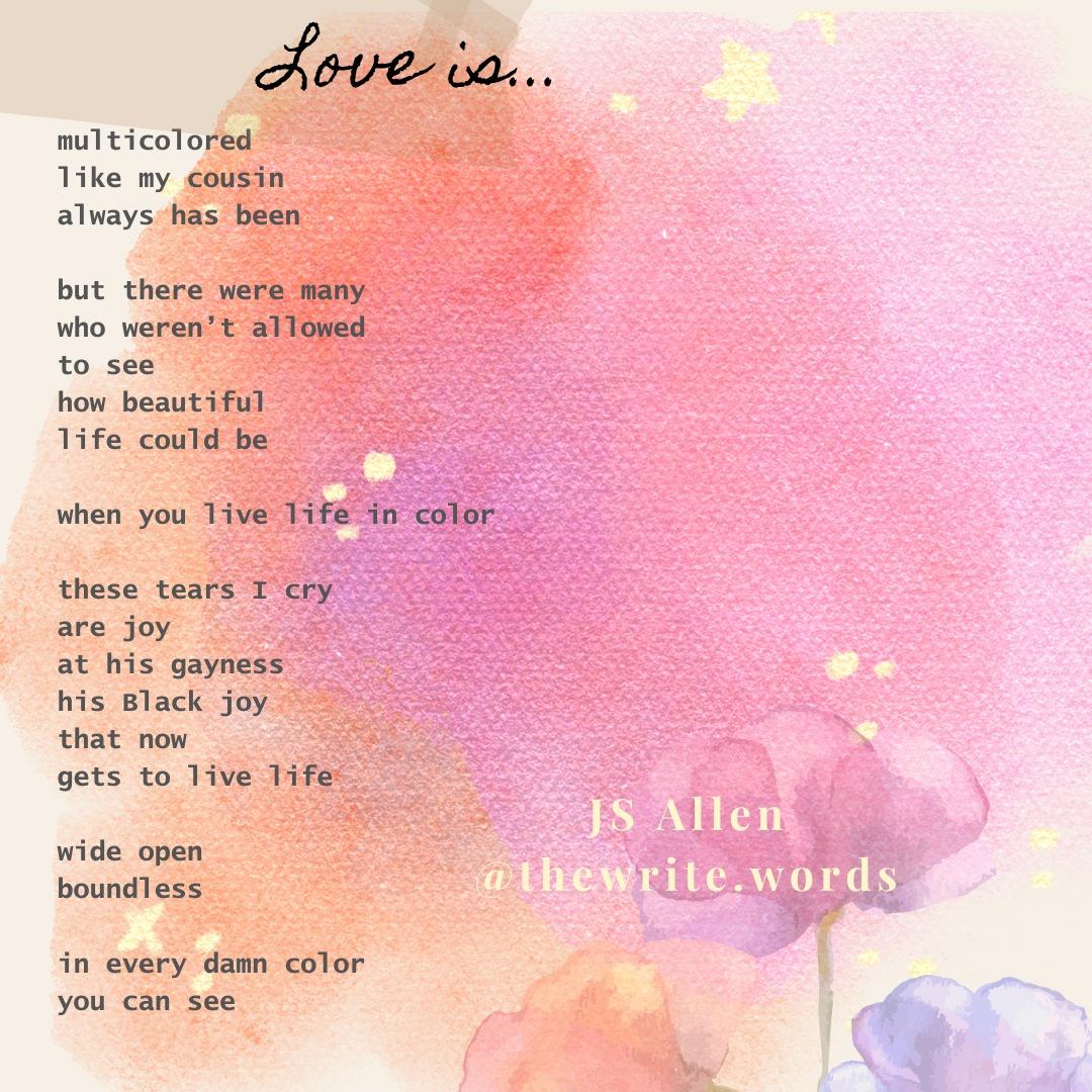 A poem for the couple by Jasmine Allen