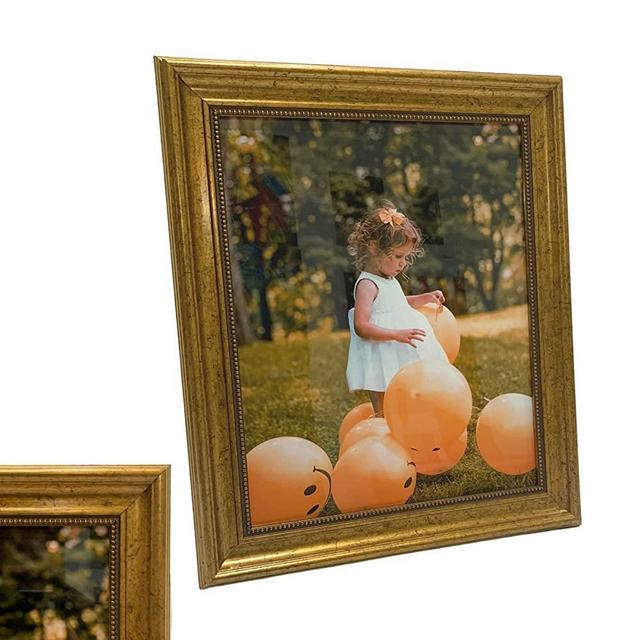13x17 Gold Picture Frames Ornate - Gold Foil Wooden 13x17 Poster Framing 13x17 Photo Frame - Acrylic High Definition Glass for Wall Mounting Display Photo Frame - Home Decor Ornate Frames