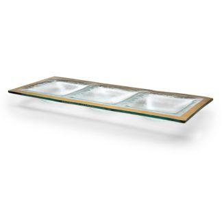 Bloomingdales Annieglass Roman Antique 3-Section Tray