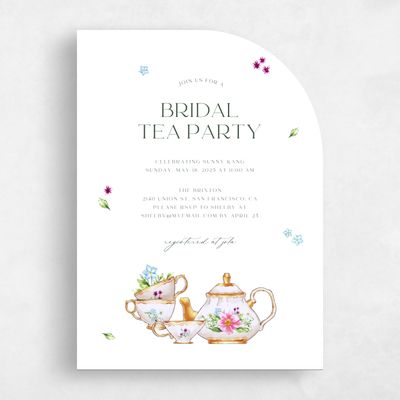 White Half arch Wedding Wedding Shower Invitation - Pinerolo Portrait