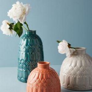 Embossed Floral Vase