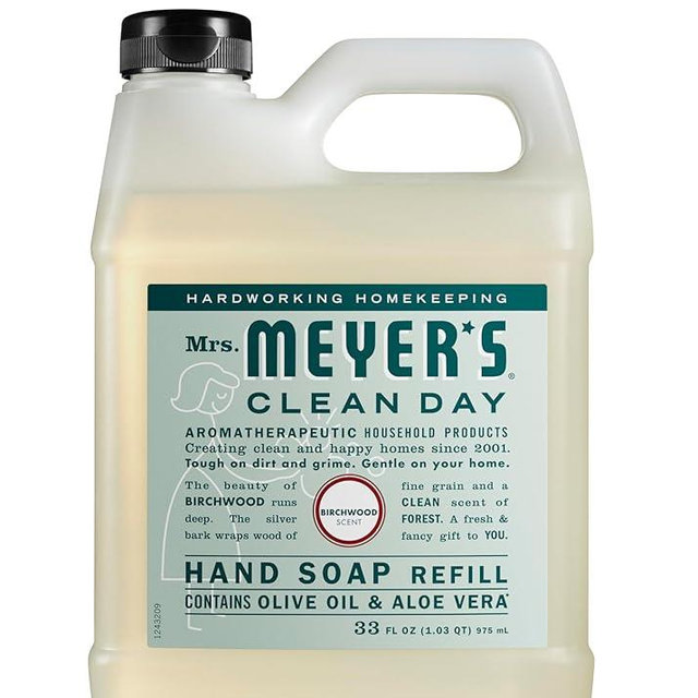 MRS. MEYER'S CLEAN DAY Liquid Hand Soap Refill, Birchwood Scent, 33 Ounce Bottle