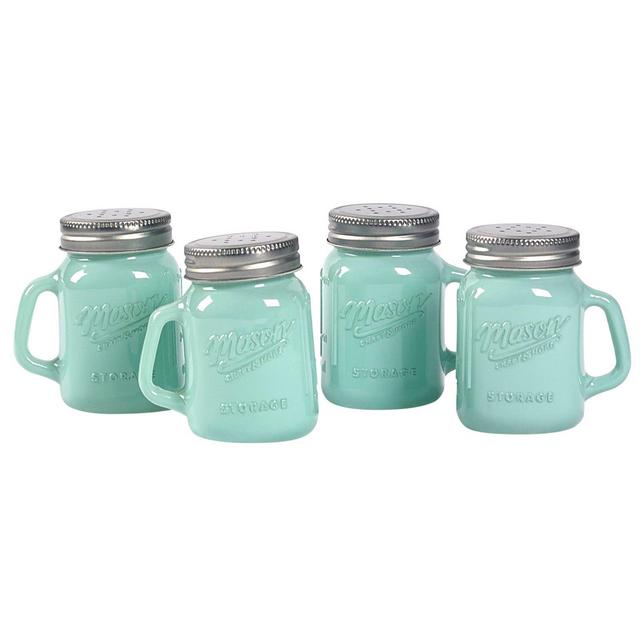 Mason Craft & More® Mason Jar Glass Salt/Pepper Shakers in Green (Set of 4)