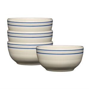 Cereal Bowl Americana Lapis Bands Set of 4 Bistro Coupe 5 1/2 22 oz