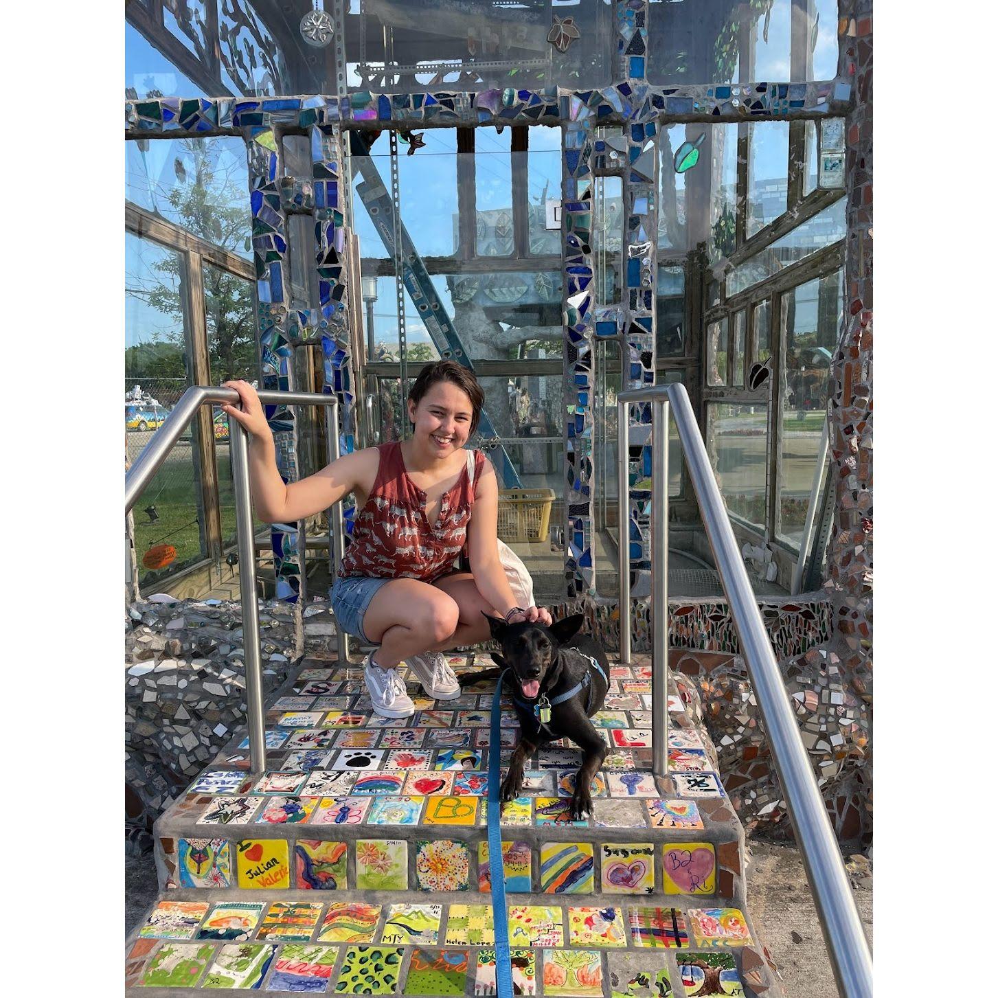 Back when Nelly cut off all her hair and we went to see a mosaic park.
