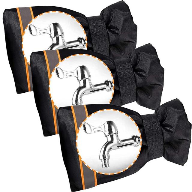 Outdoor Faucet Socks - 5.9" W x 7.7" H for Winter Freeze Protection, Tap Cover, Spigot Cover - 3 Piece