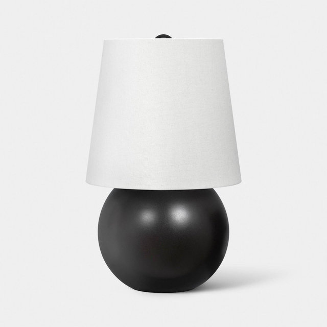 Mini Ceramic Lamp with Finial Black - Room Essentials™