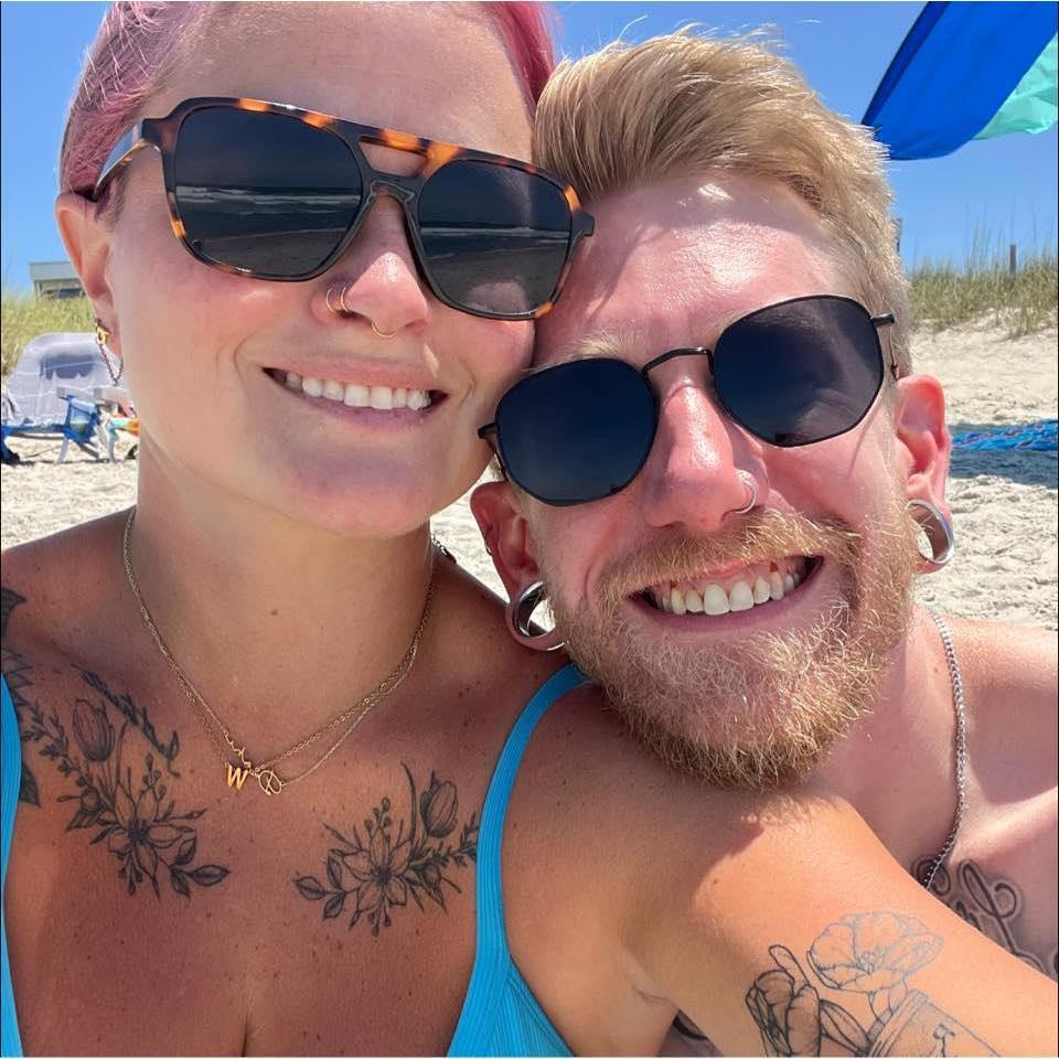 We spent a lot of time visiting eachother in the first 10 months of our relationship, this was a trip Winston made to the beach to visit Chelsea.