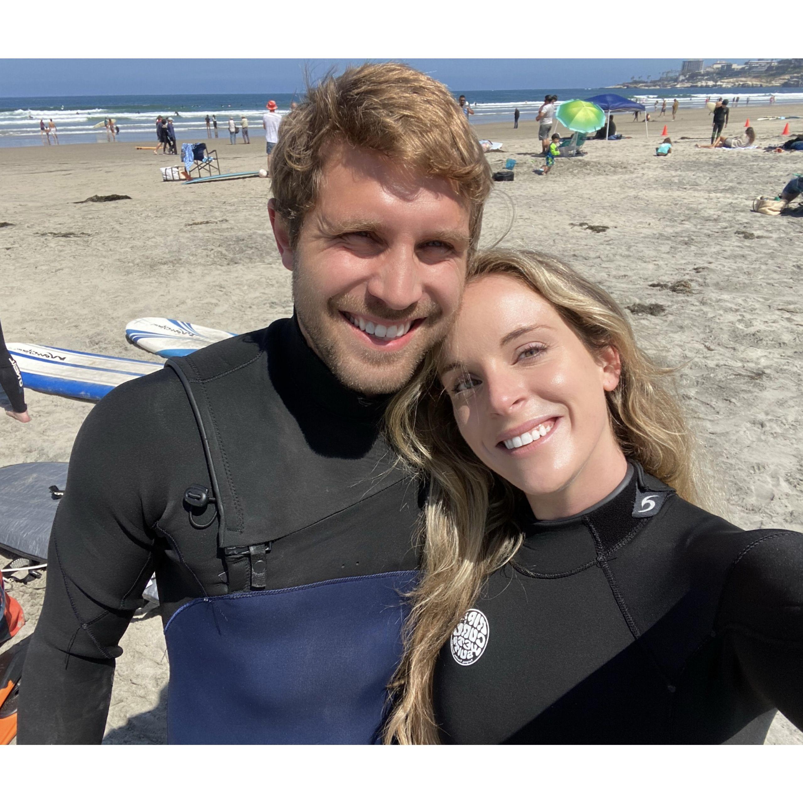 Surfing in La Jolla Shores