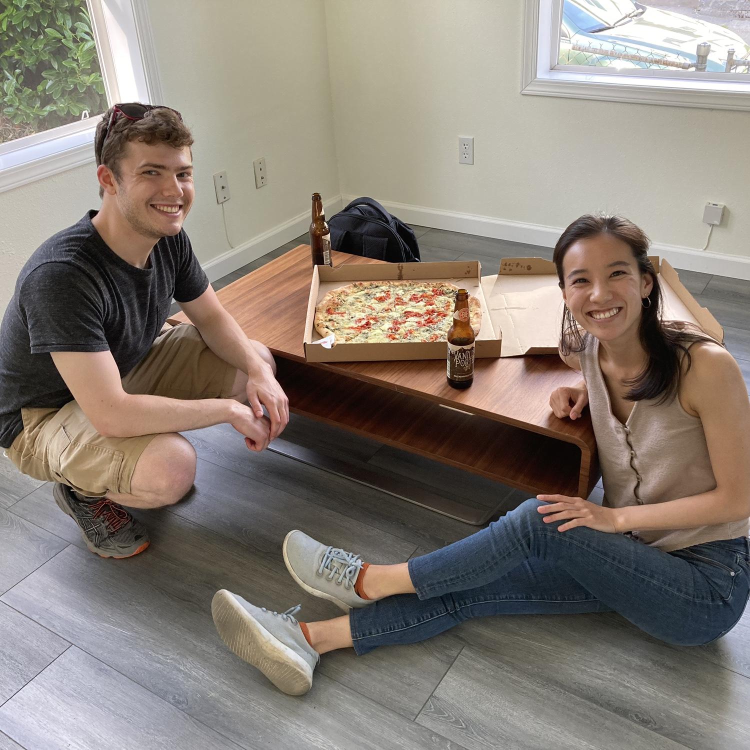 June 2021. Seattle, WA. Camille & Ross’ first meal in their new home!