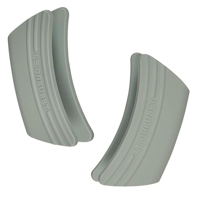 Le Creuset Silicone Set of 2 Handle Grips, 5" x 2 1/2" each, Sea Salt
