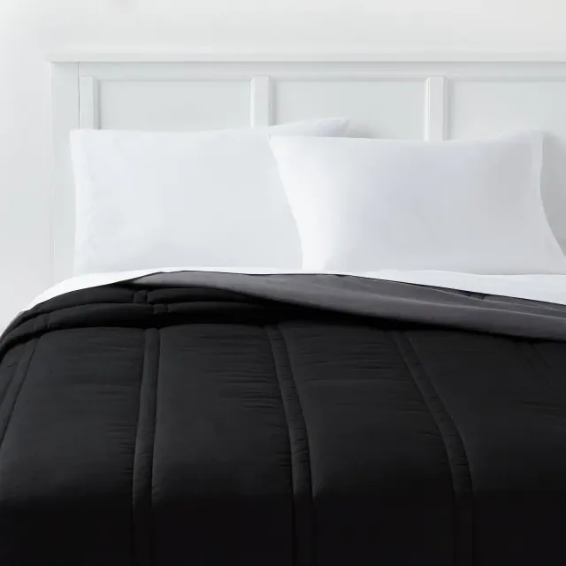 King Lofty Microfiber Comforter Black - Room Essentials™: Midweight, Plain Weave, Machine Washable, OEKO-TEX Certified