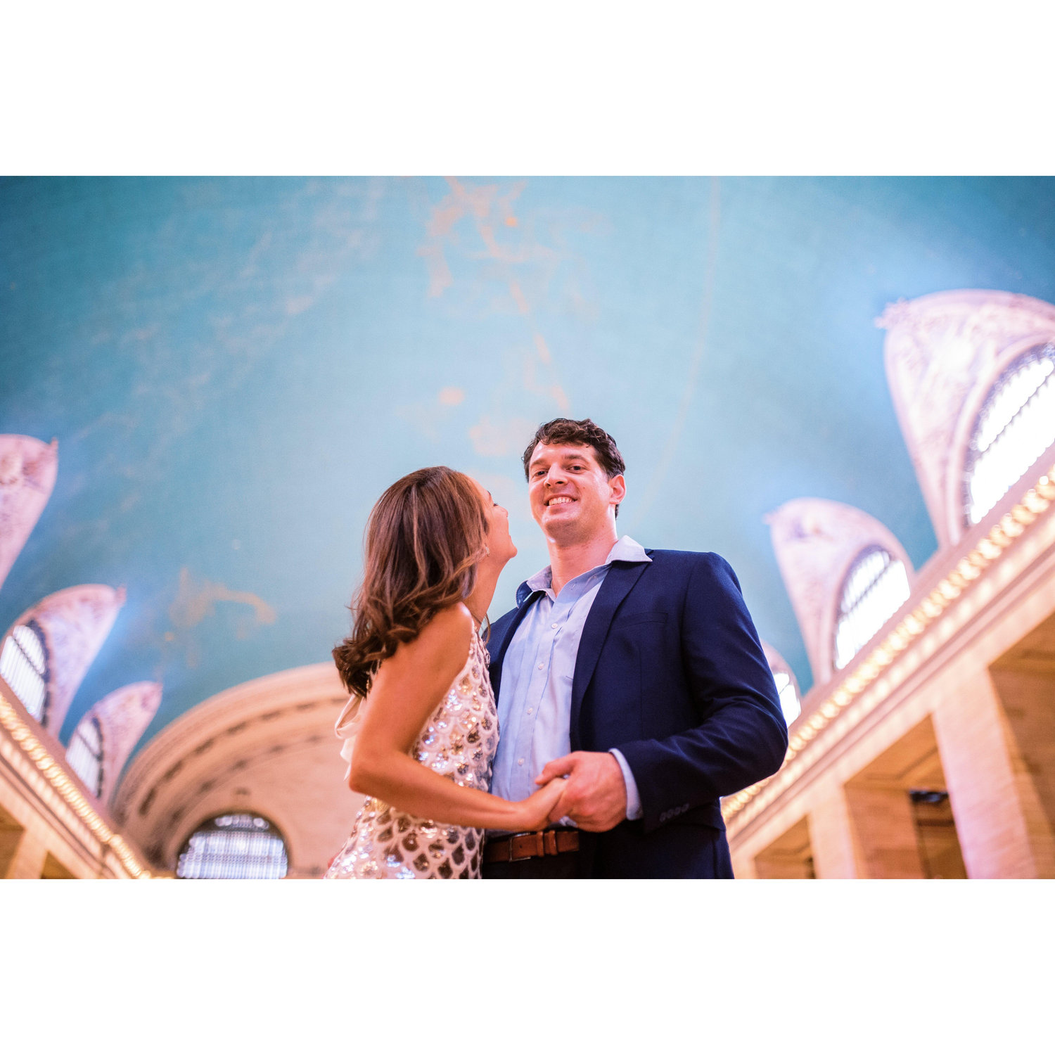 Snap from our engagement shoot- we wanted to take advantage of the iconic New York historical backdrop, Grand Central Station, right in our own neighborhood!