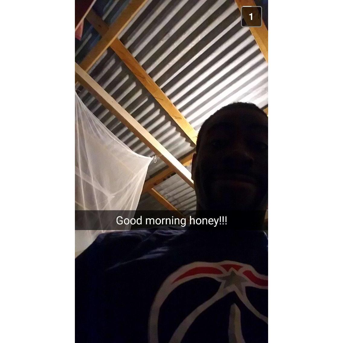 Still managed to send snapchats, even when Farnel was in Haiti
