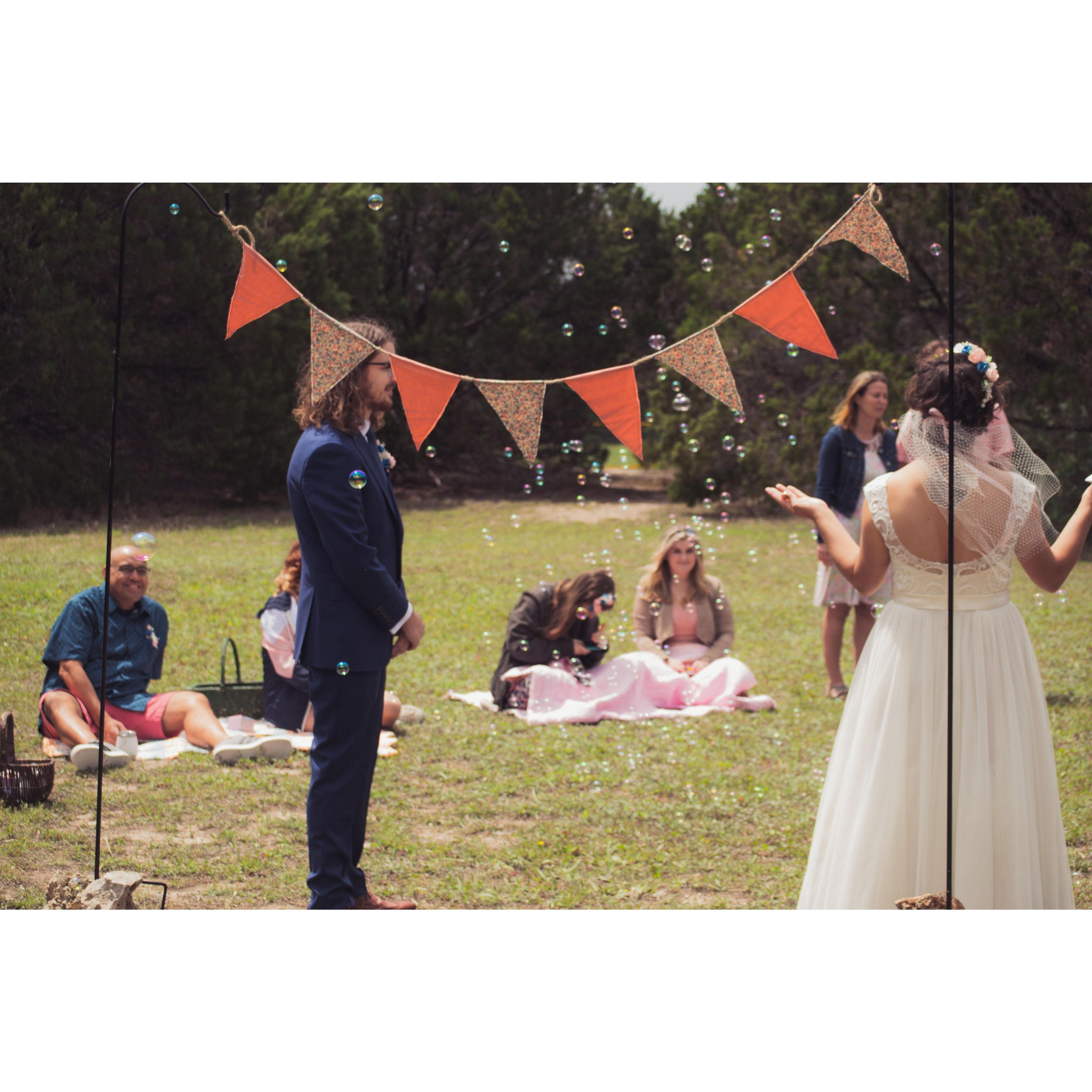 More bubbles during the ceremony!