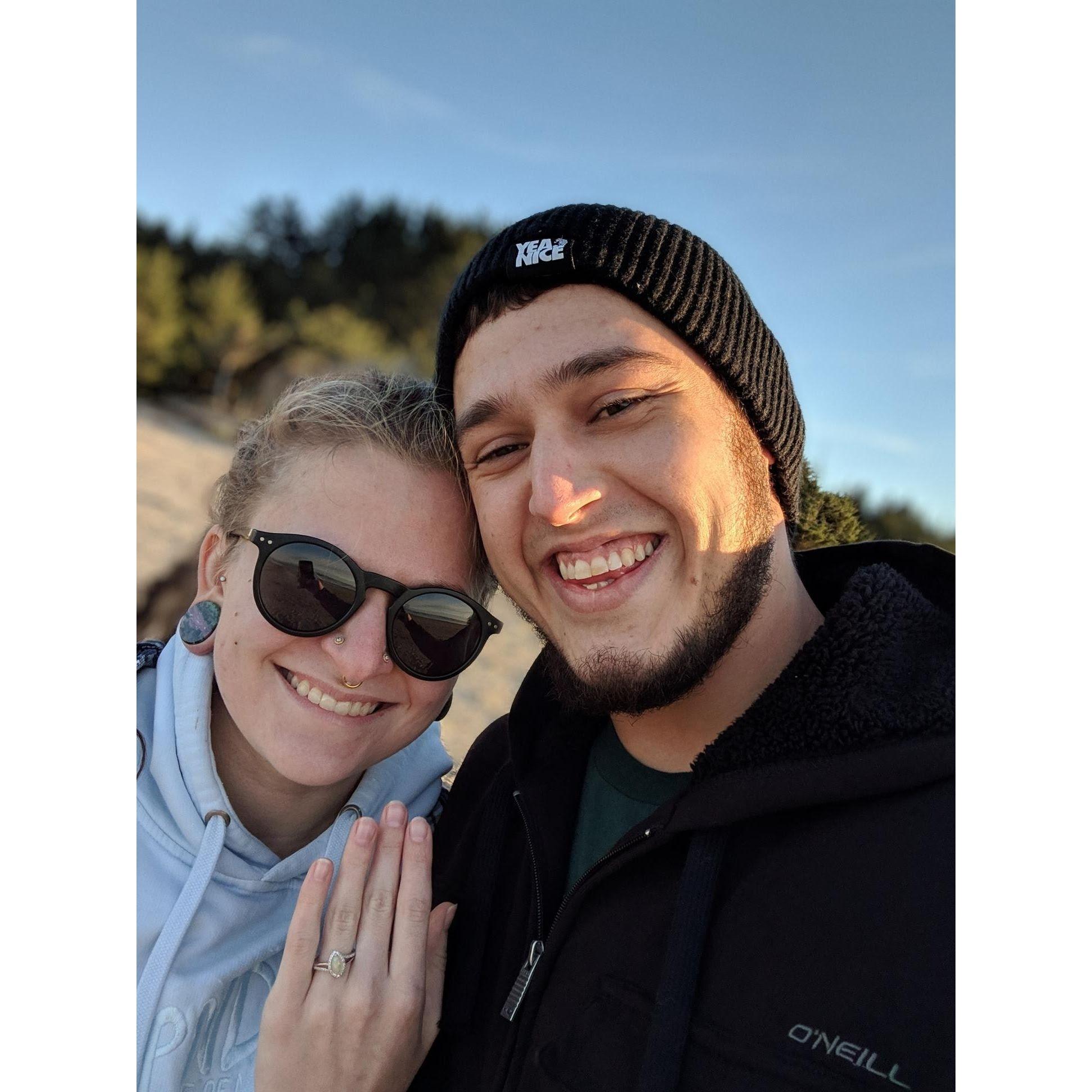 Austin proposed and I said YES! 2018