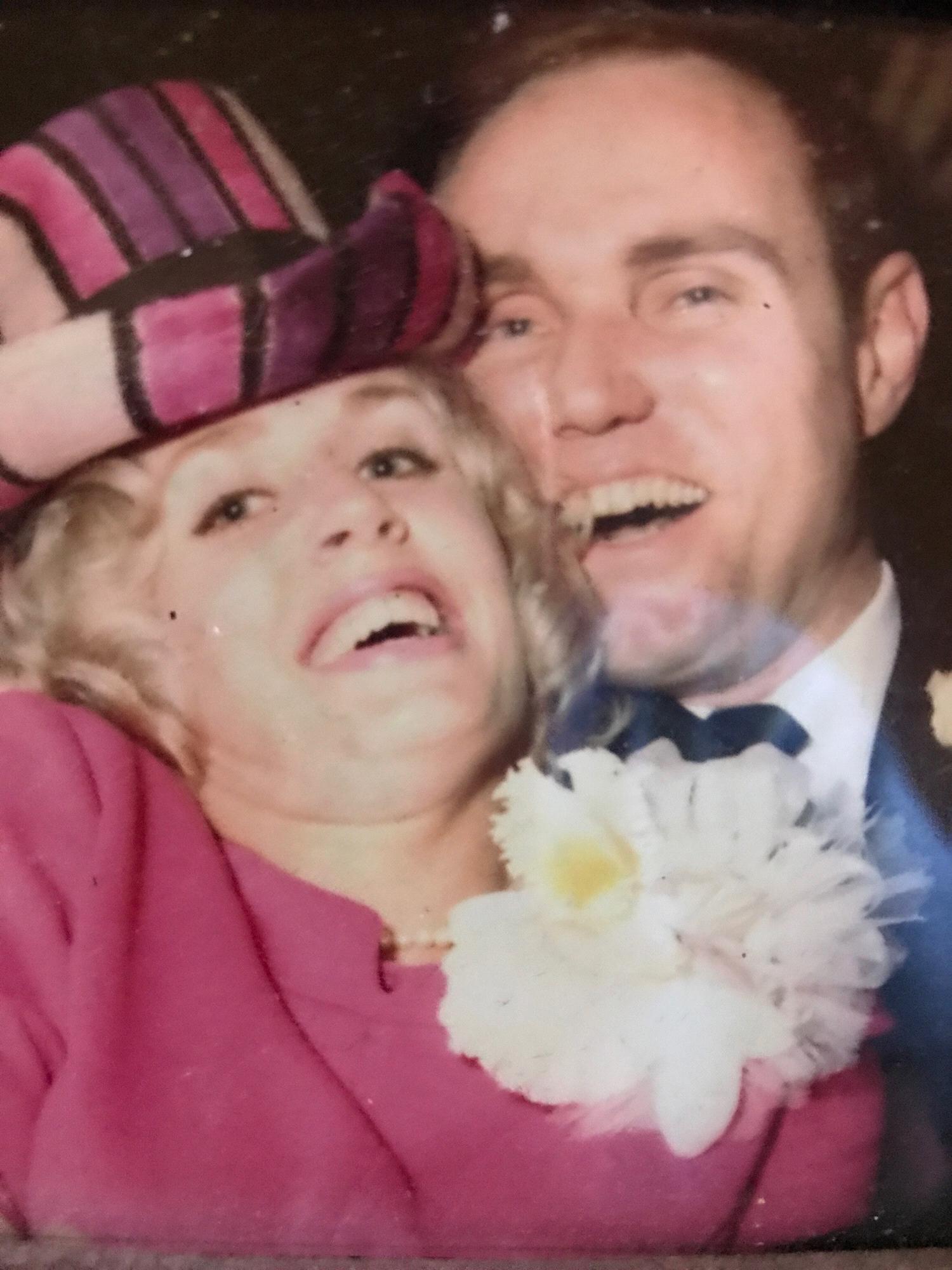 My parents on their wedding day. Married over 45 years. I am glad mom didn’t keep that hat 😜
