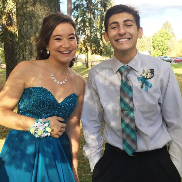 Our first school dance :) (We had trouble coordinating what color blue)