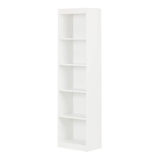 South Shore Axess 5-Shelf Narrow Bookcase-Pure White