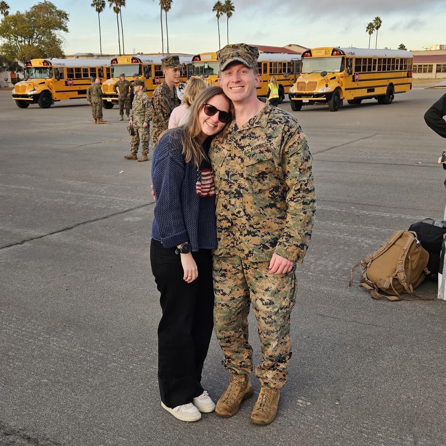 Welcomed Garrett home in Camp Pendleton with the McFam
