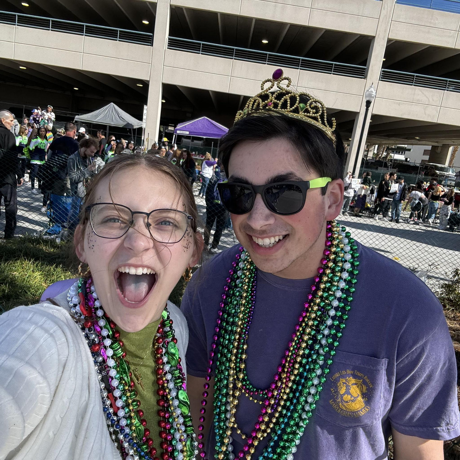 Naomi's first Mardi Gras!! Don't worry, we stayed in Metairie.