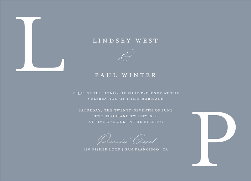 Richmond Landscape | Periwinkle Gray | Zola Wedding Invitations