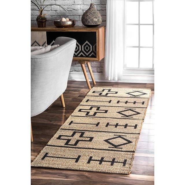nuLOOM Hand Loomed Natural Fiber Barry Runner Rug, 2' 6" x 6', Natural