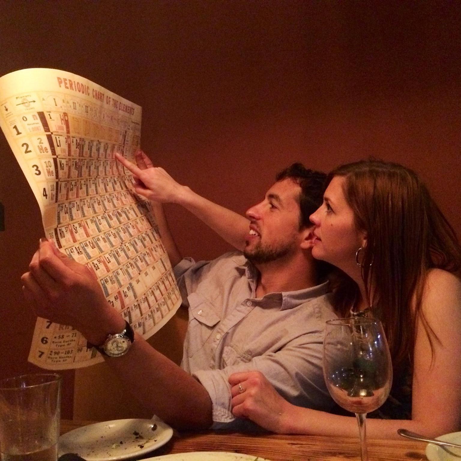 Matt getting schooled in the periodic table