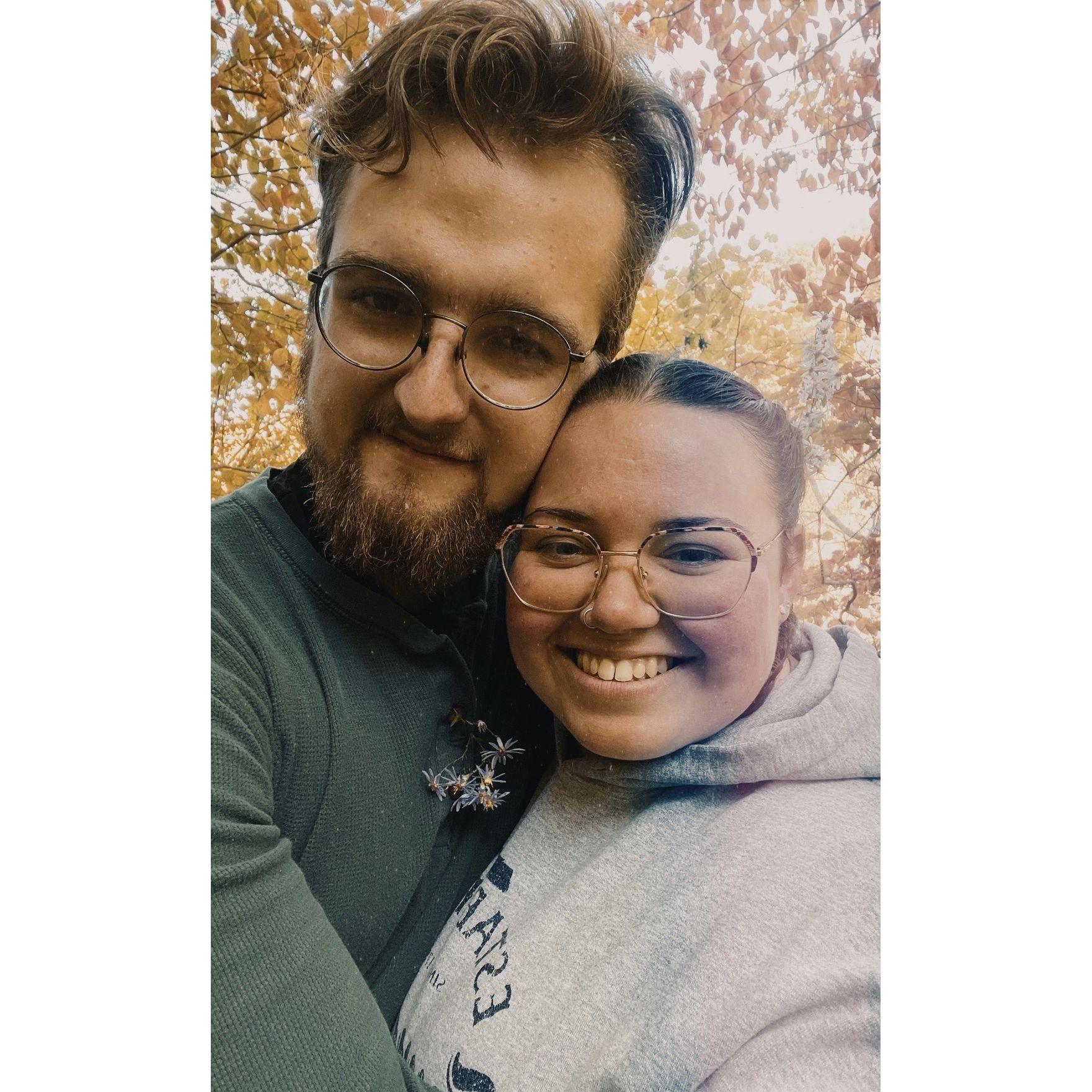 Our First Picture!! (on Clara's phone) Camping trip with friends Oct 2022.. just a week or so after we started dating