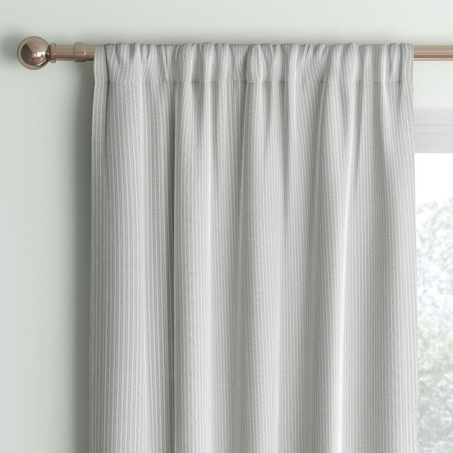 42"x84" Blackout Baby Striped Window Curtain Panel Gray/Ivory - Room Essentials™