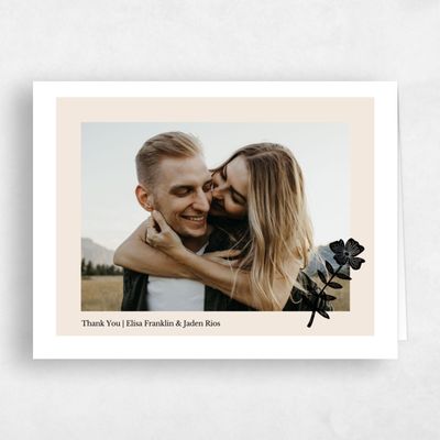 Beige Boho Wedding Thank You - Catania Portrait