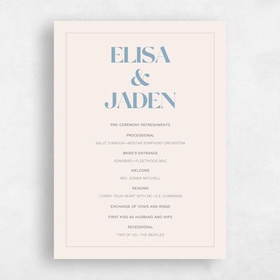 Linen, Beige Wedding Program - Carlisle