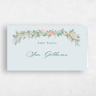 Ice, Blue Wedding Place Card - Dinan
