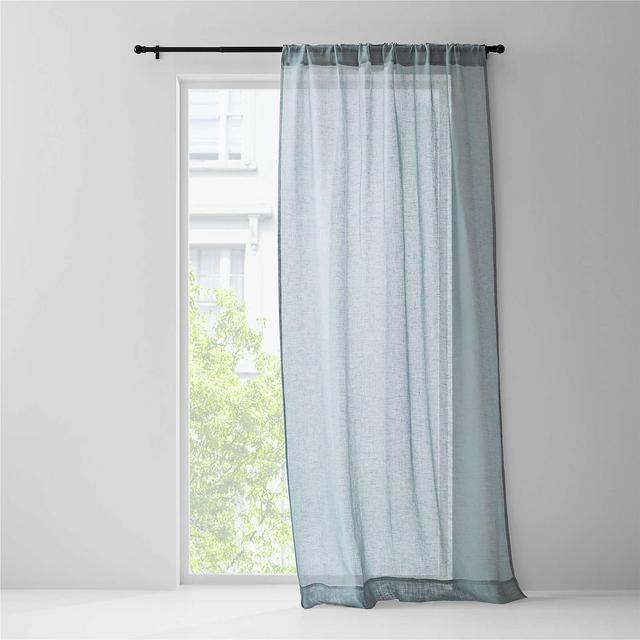 Mist Blue Sheer Linen Window Curtain Panel 52"x84"