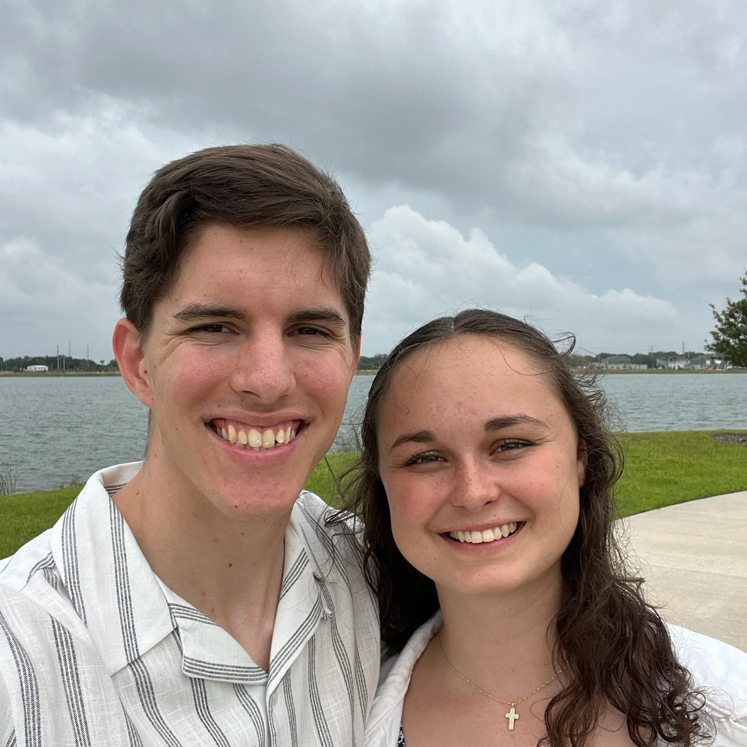 Walking around together on the water front