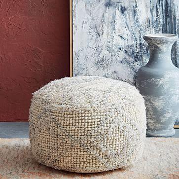 Diamond Shag Pouf