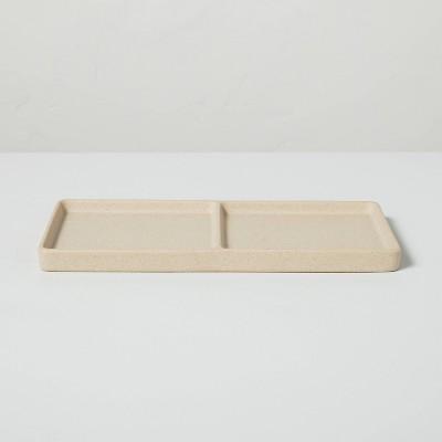 Textured Ceramic Divided Organizer Tray Natural - Hearth & Hand™ with Magnolia
