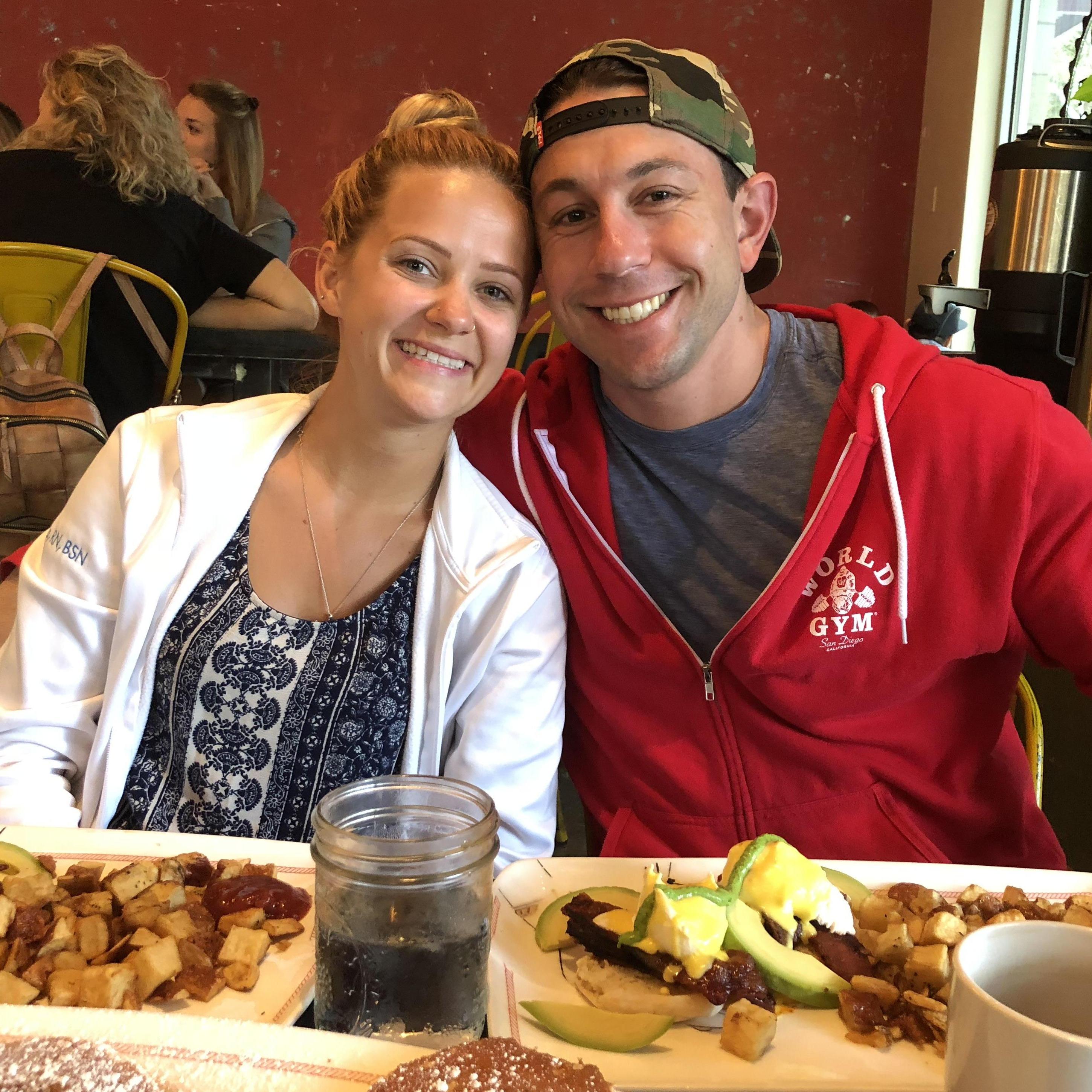 At Breakfast republic with my parents